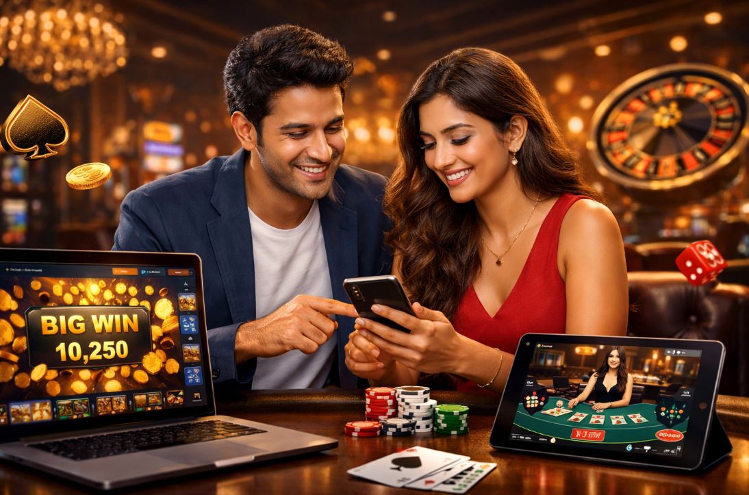 Osom Casino India information image with online casino interface and gaming elements