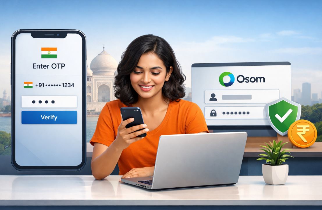 Osom लॉग इन स्क्रीन का उदाहरण