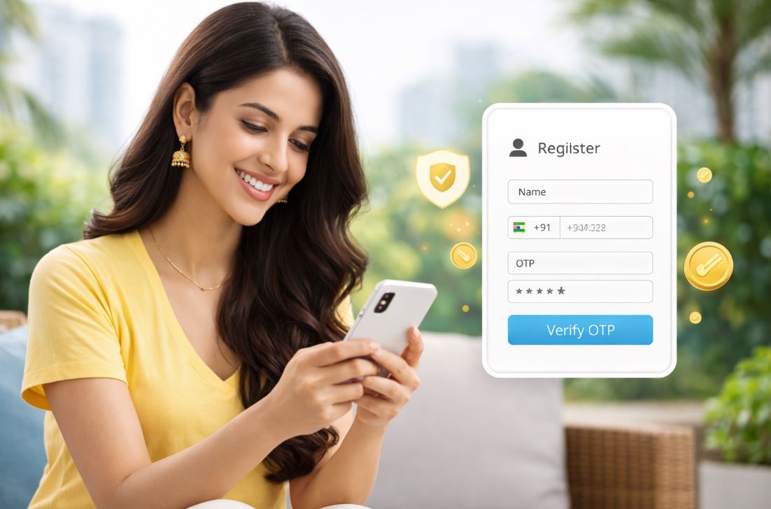 Osom Casino India mobile registration steps on smartphone