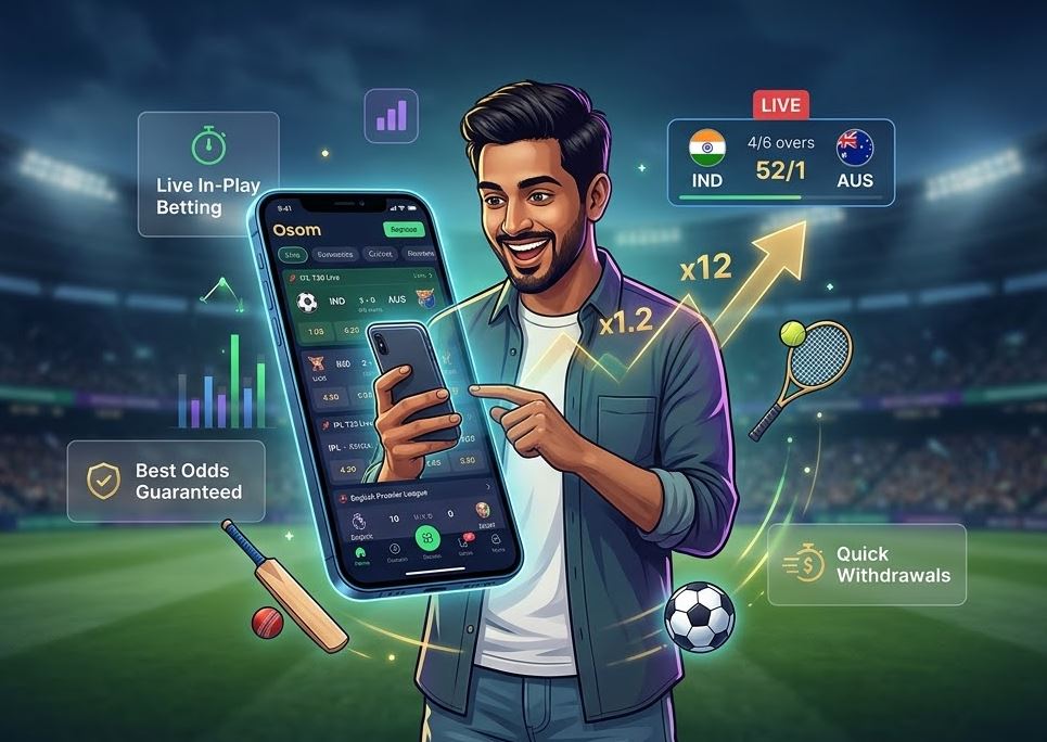 Osom Casino India sports betting and casino interface
