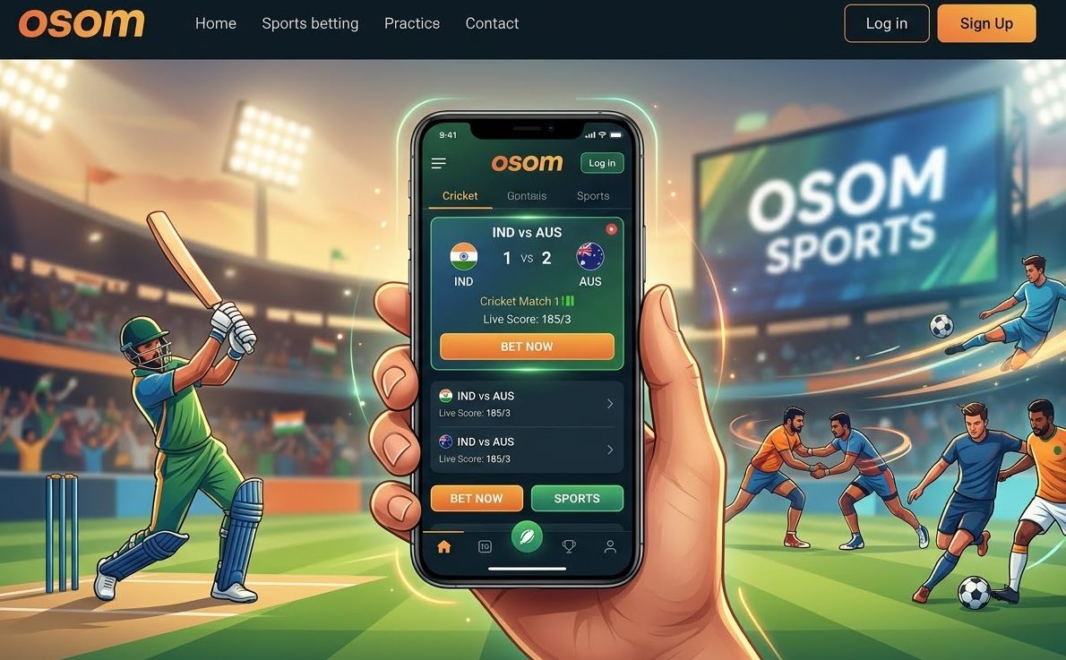 Sports betting on the Osom mobile app for players in India